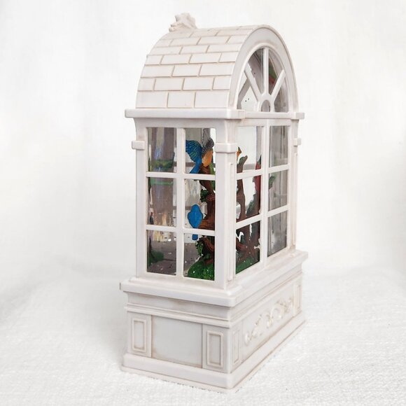 Birds on Flower Blossoms in Aviary LED Light Up Glitter Water Lantern Snow Globe - Picture 10 of 13